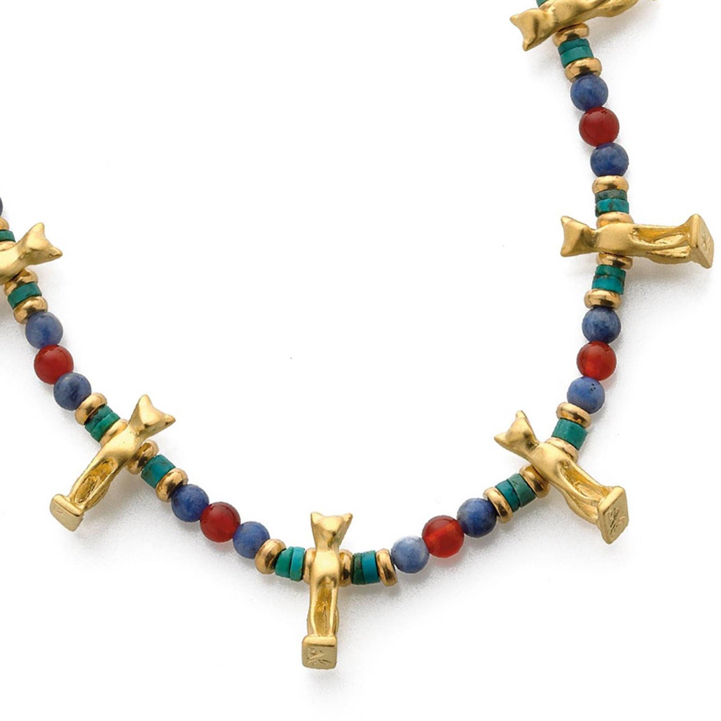 Egyptian Bastet Cat Beaded Necklace