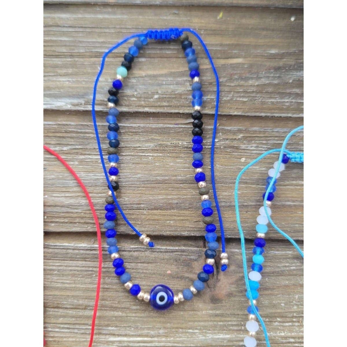 Mixed Color Evil Eye Protection, Adjustable Nylon Cord Braid