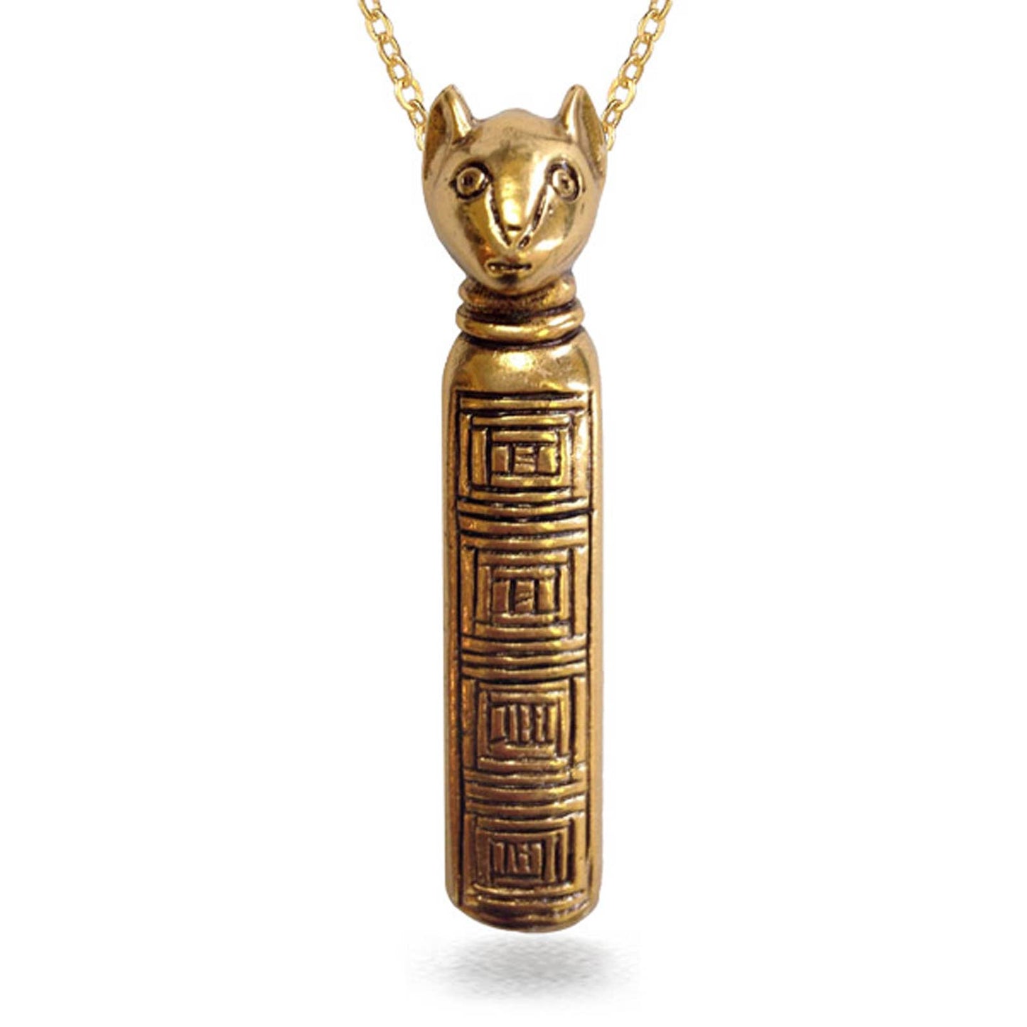 Egyptian Mummy Cat Pendant Necklace - Bastet Goddess