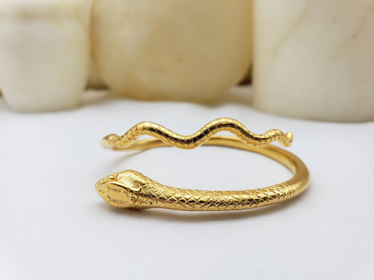 Egyptian Snake Cuff Bracelet - Adjustable