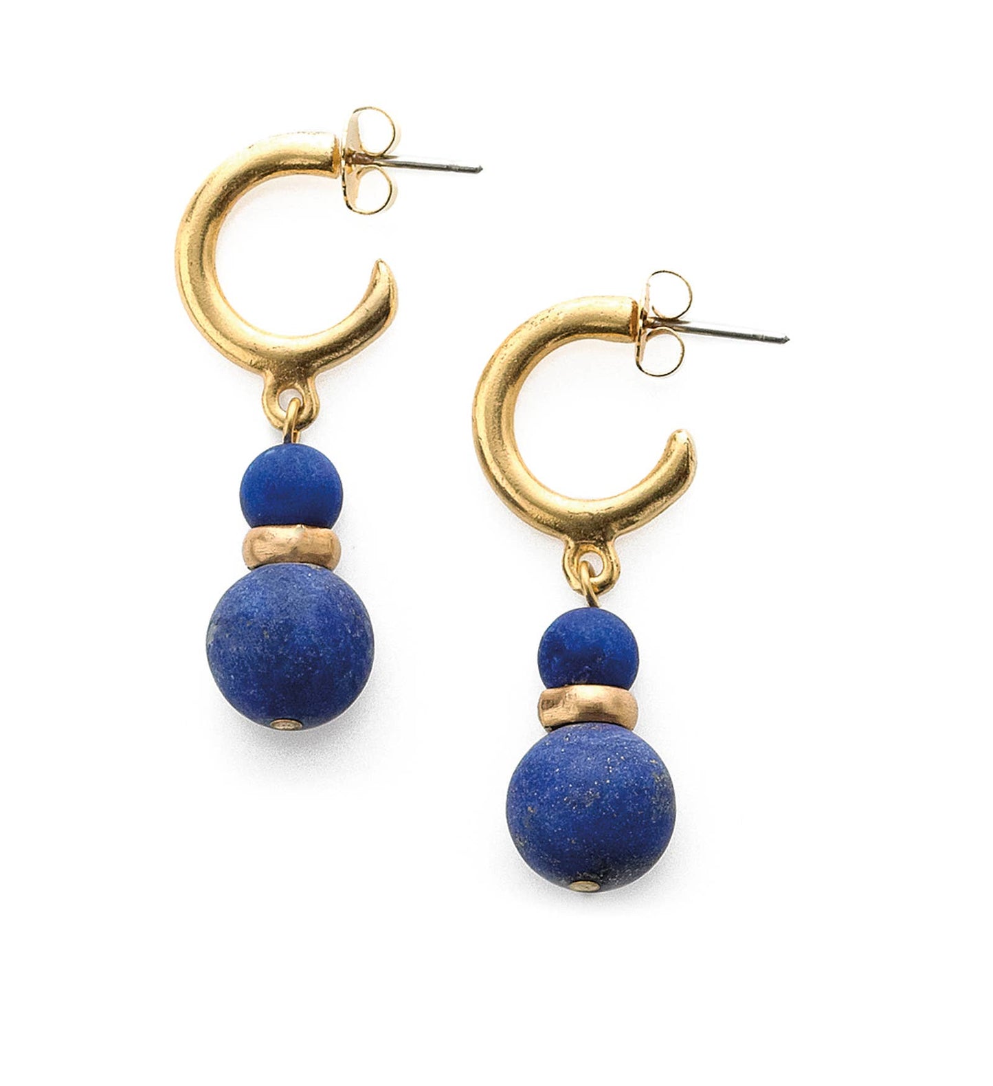Sumerian Hoop Earrings with Lapis