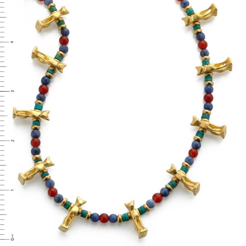 Egyptian Bastet Cat Beaded Necklace