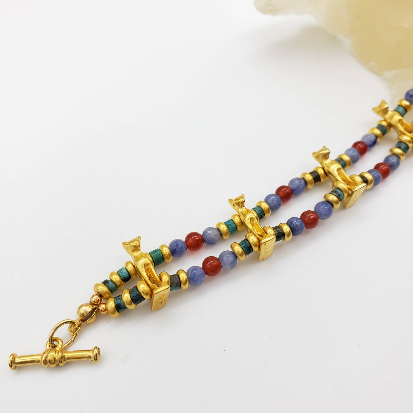 Egyptian Bastet Cat Beaded Bracelet