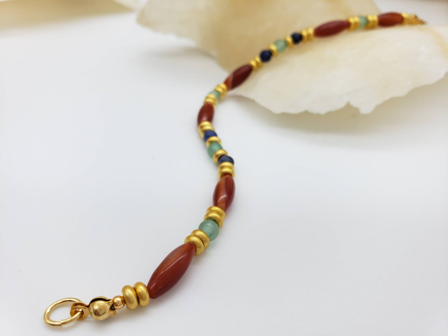 Cleopatra Carnelian Beaded Bracelet - Egyptian Inspired
