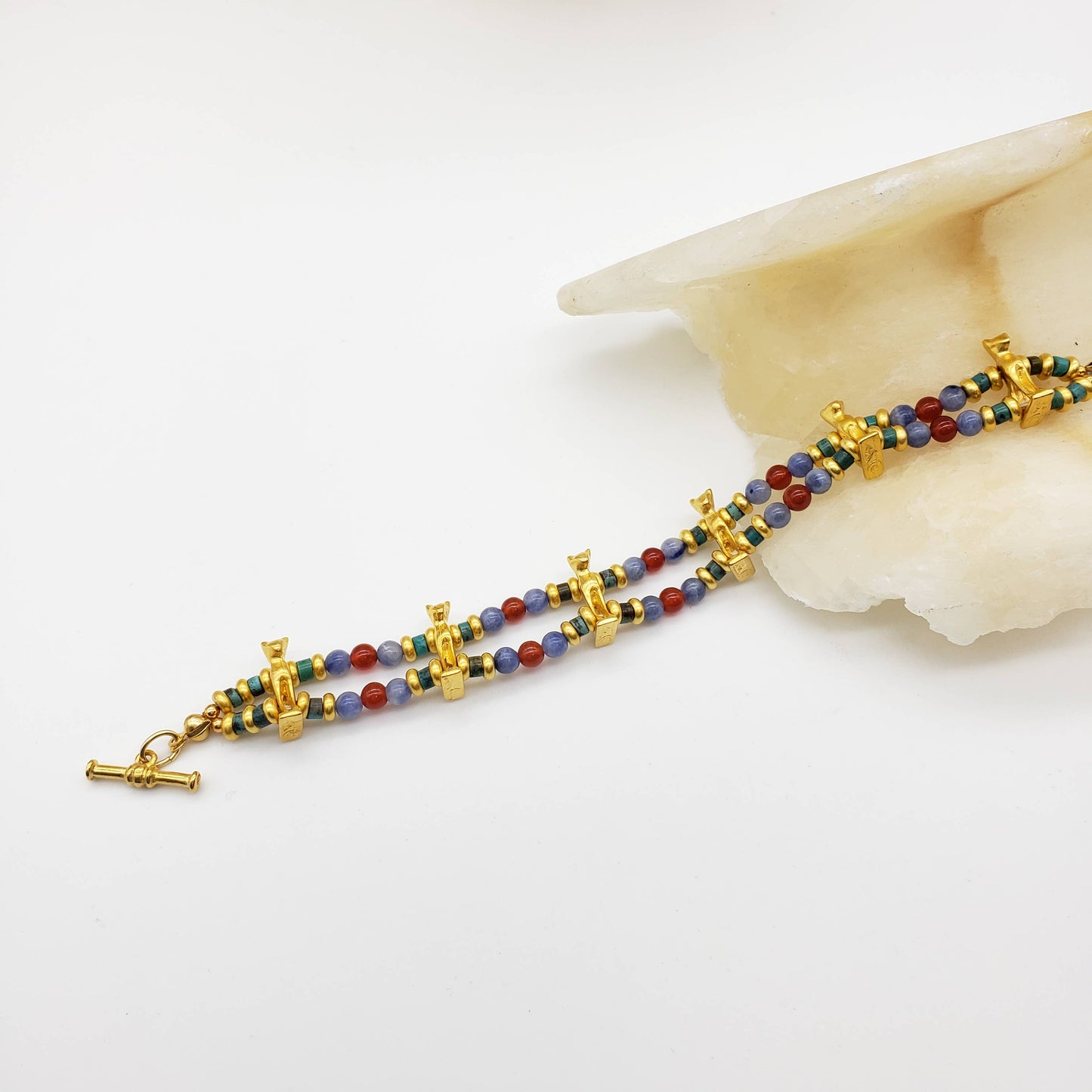 Egyptian Bastet Cat Beaded Bracelet