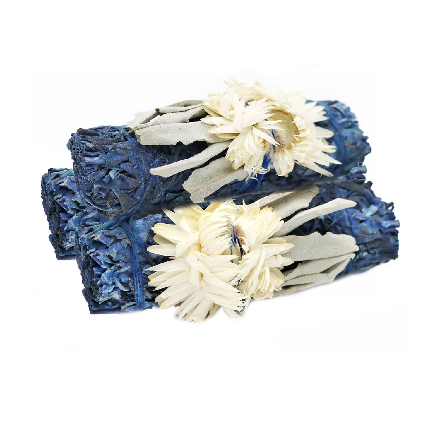 'Bleu Aura' Floral White Sage Smudge Stick (4 in.)