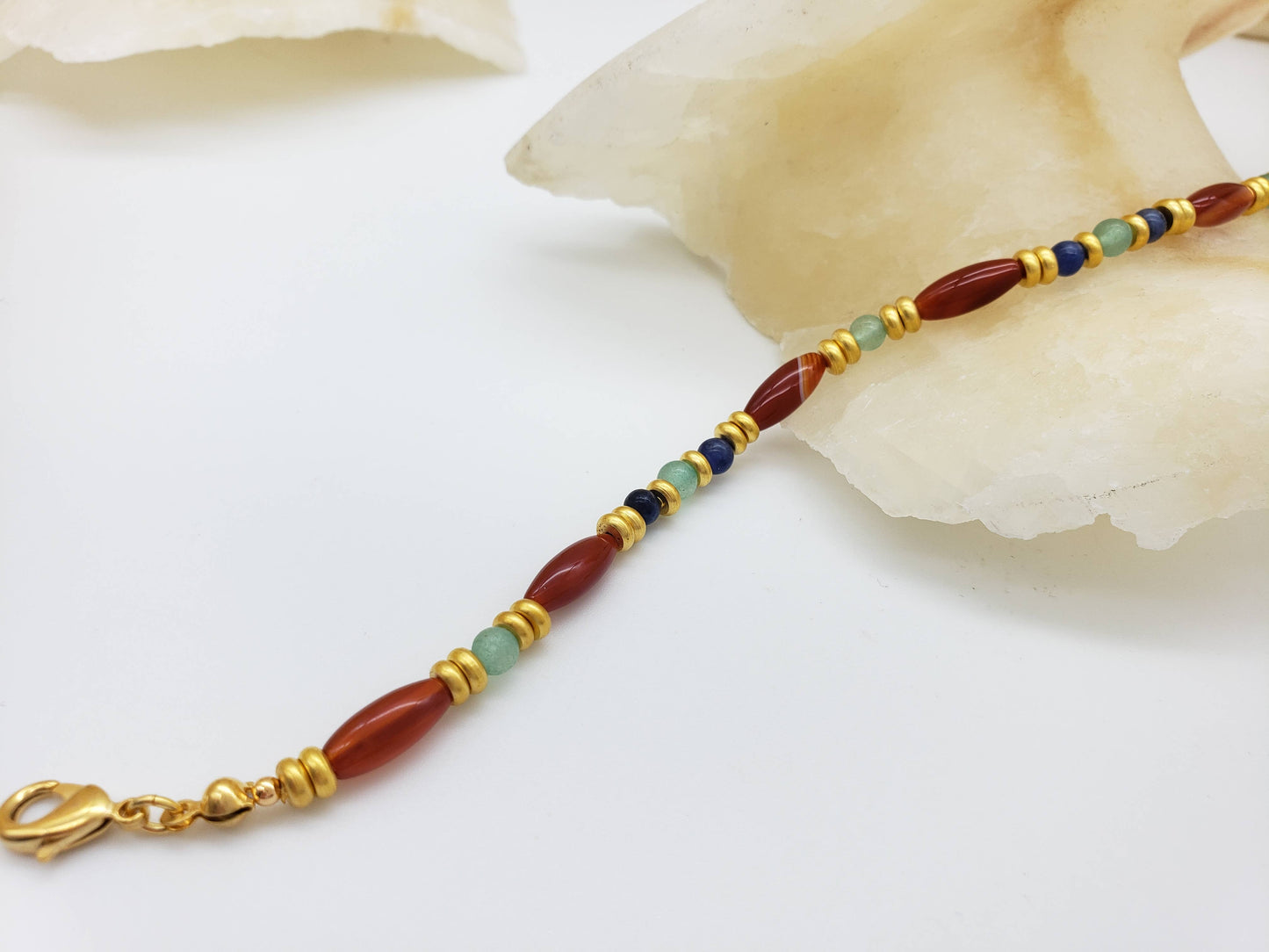 Cleopatra Carnelian Beaded Bracelet - Egyptian Inspired