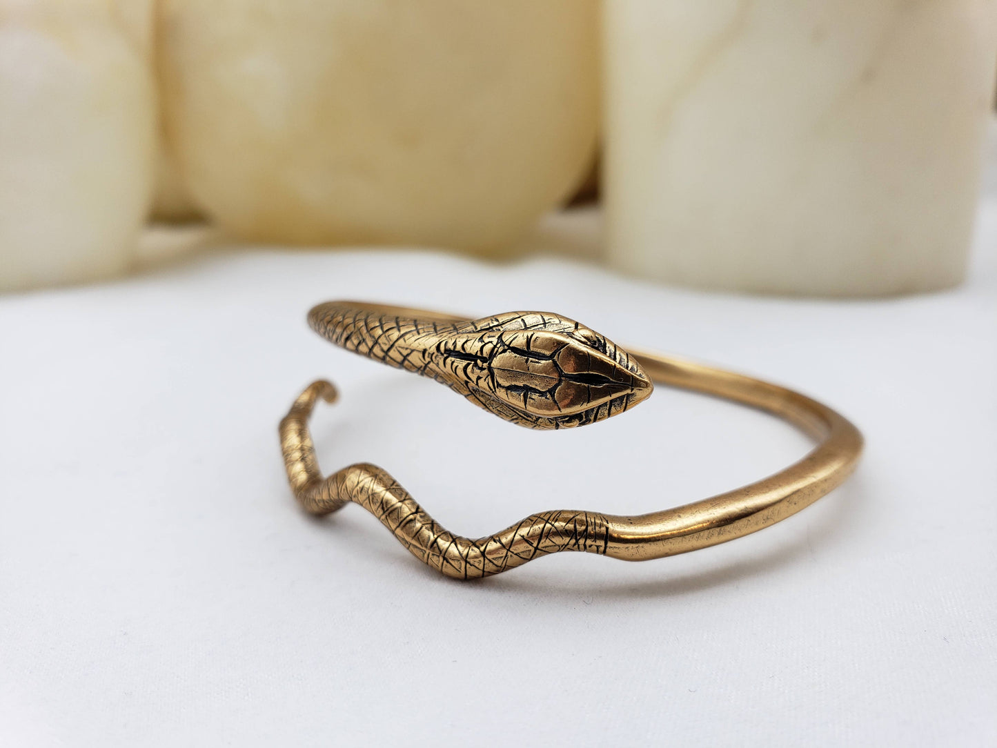 Egyptian Snake Cuff Bracelet - Adjustable
