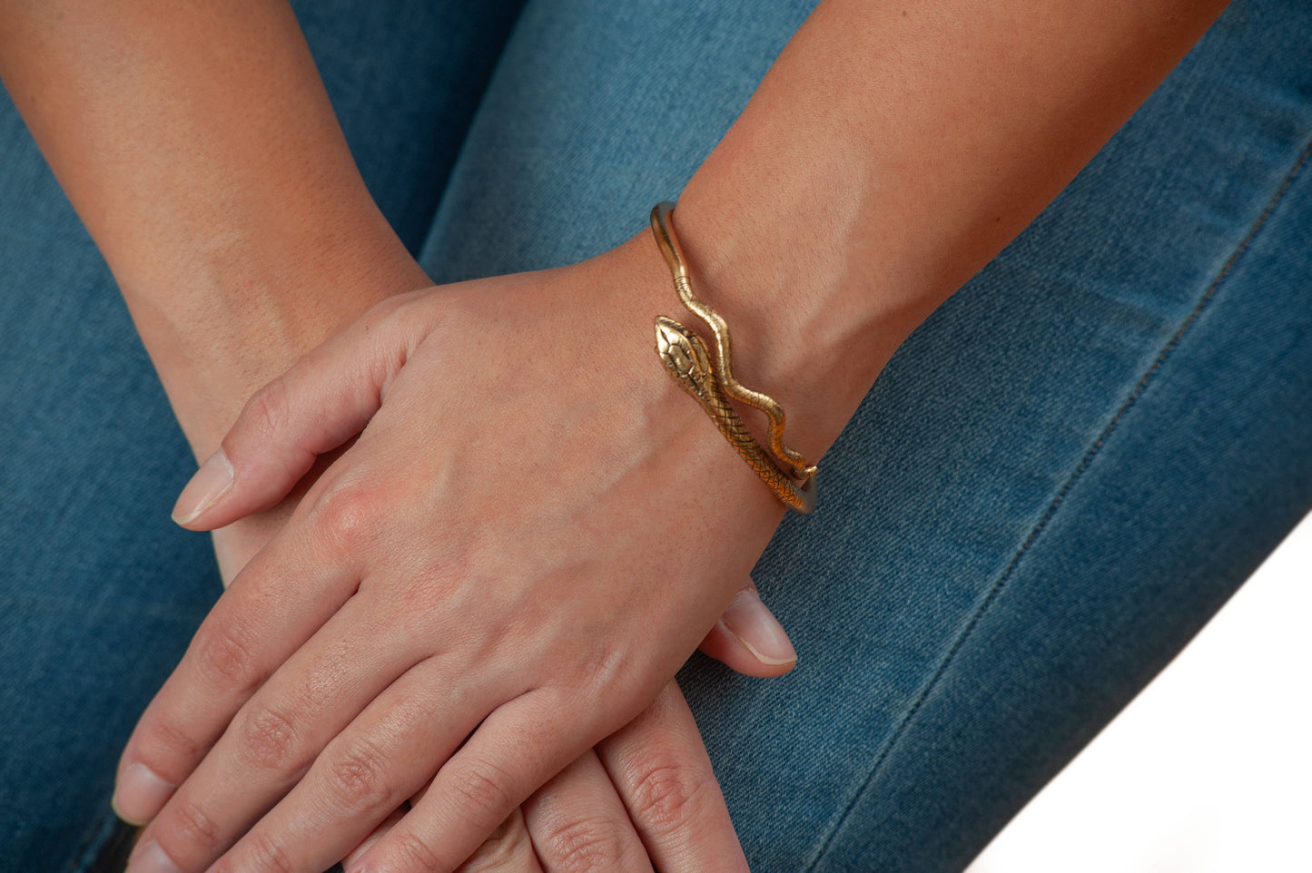 Egyptian Snake Cuff Bracelet - Adjustable