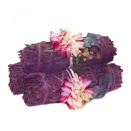 'Crown Aura' Floral Lavender Sage Smudge Stick (4 in.)