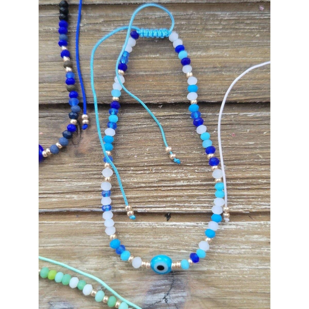 Mixed Color Evil Eye Protection, Adjustable Nylon Cord Braid