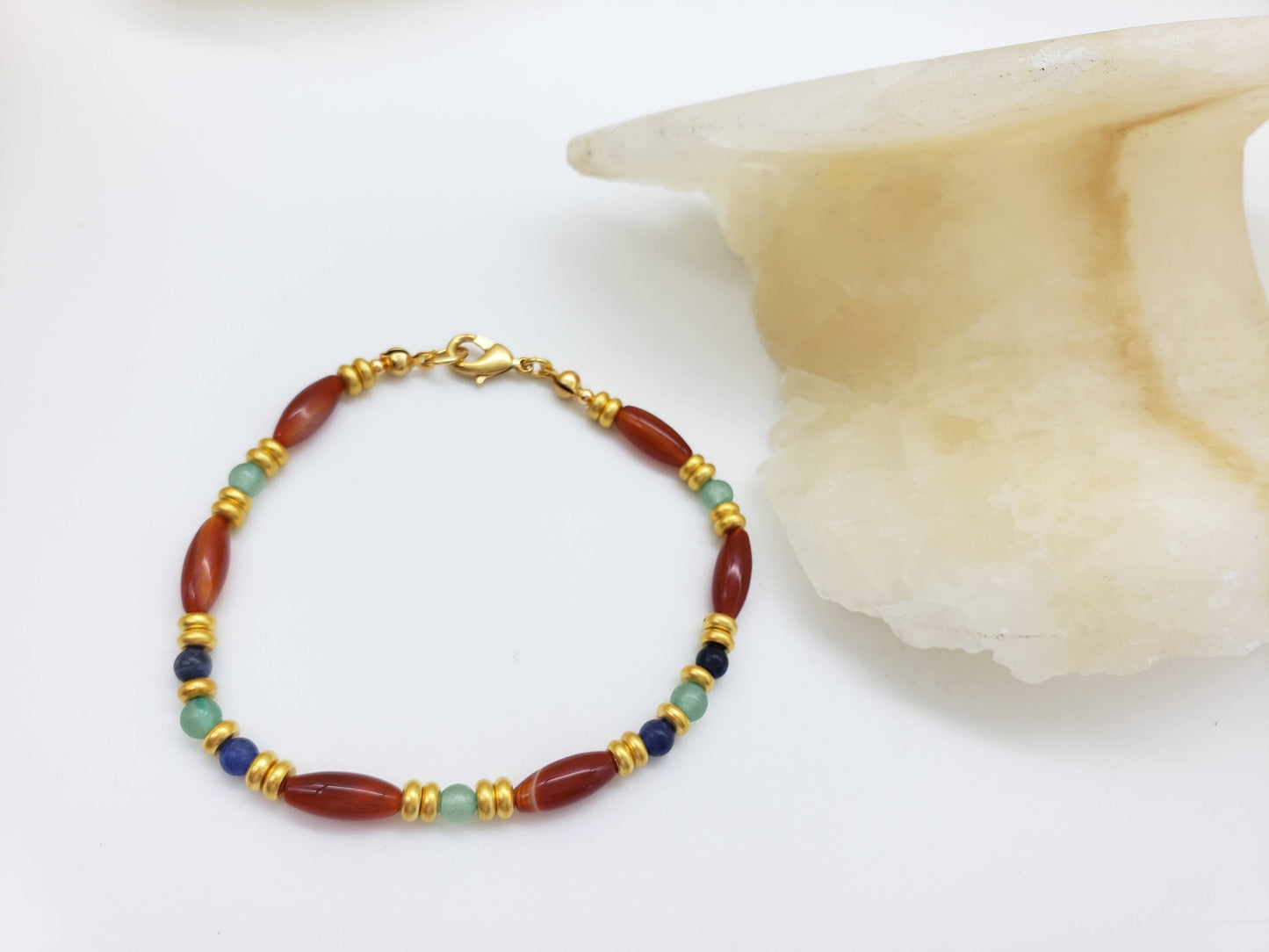 Cleopatra Carnelian Beaded Bracelet - Egyptian Inspired