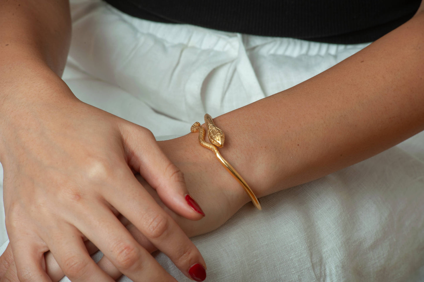 Egyptian Snake Cuff Bracelet - Adjustable