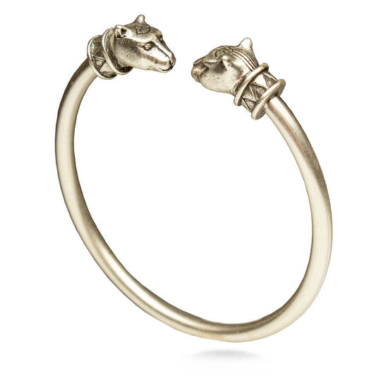 Egyptian Cat Cuff Bracelet - Silver Finish - Bastet Goddess